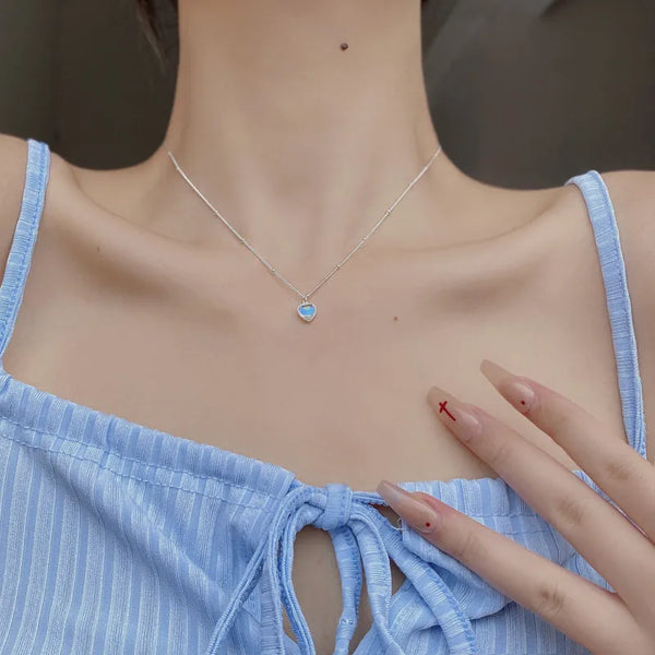 Silver-Plated Heart Pendant Necklace | 925 Sterling Silver
