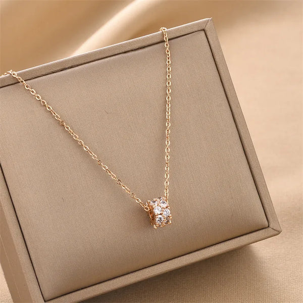 Titanium Zircon Necklace | Stainless Steel