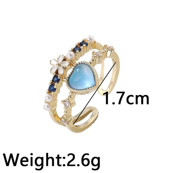 Heart Artificial Pearl Ring | Copper