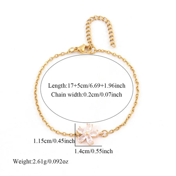 Gold-Plated Floral Bracelet | Stainless Steel