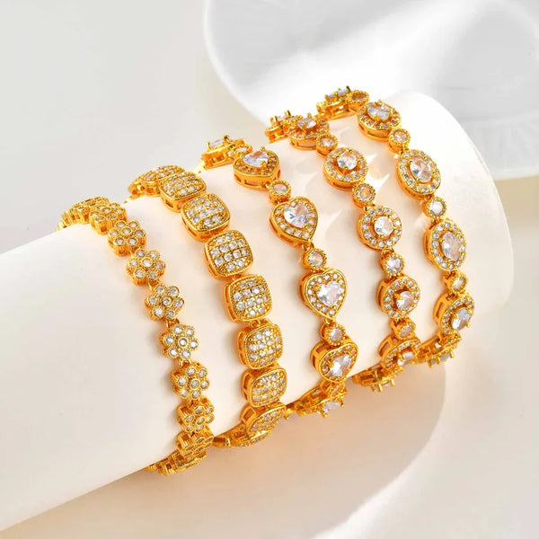 Zircon Floral Bracelet | Copper