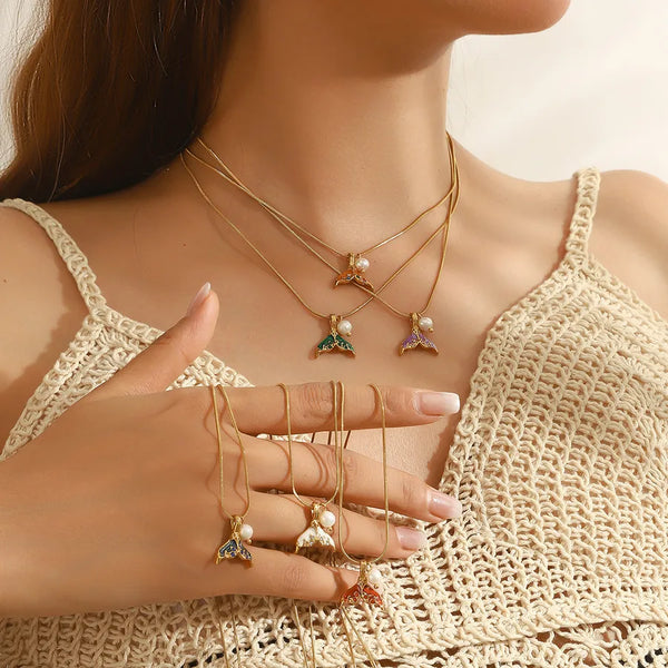 Pearl Snake Necklace | Stainless Steel