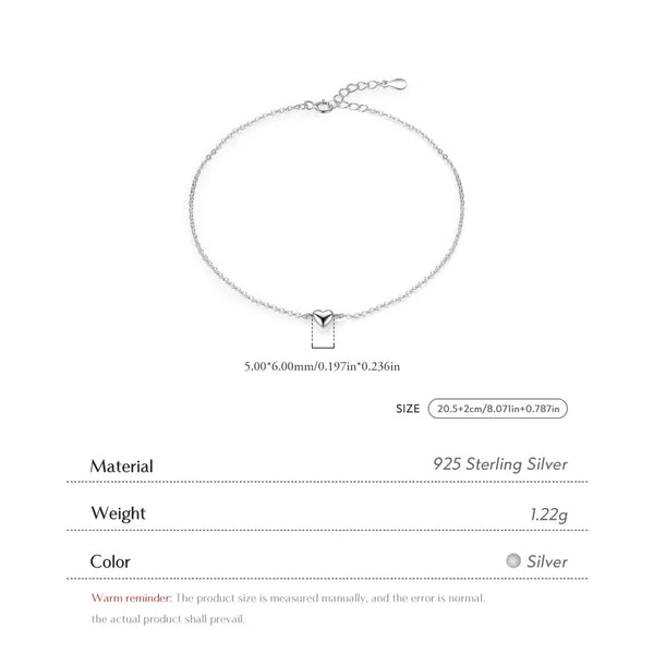Heart Bracelet | 925 Sterling Silver