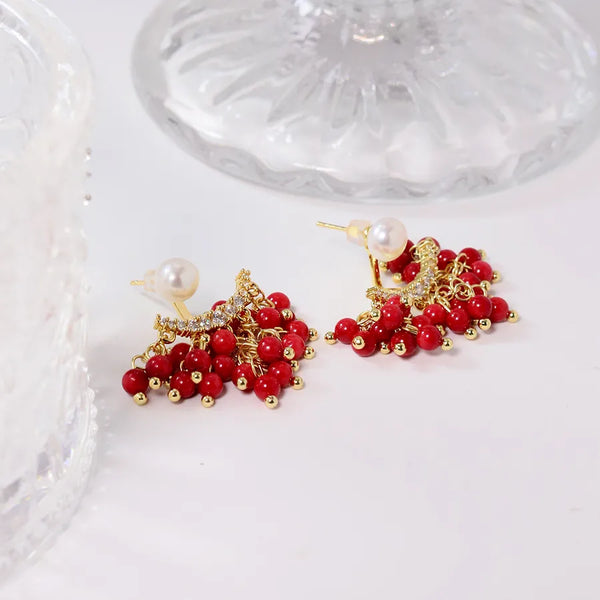 Gold-Plated Pearl Earrings | Stainless Steel