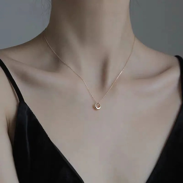 Circle Gold-Plated Necklace | 925 Sterling Silver
