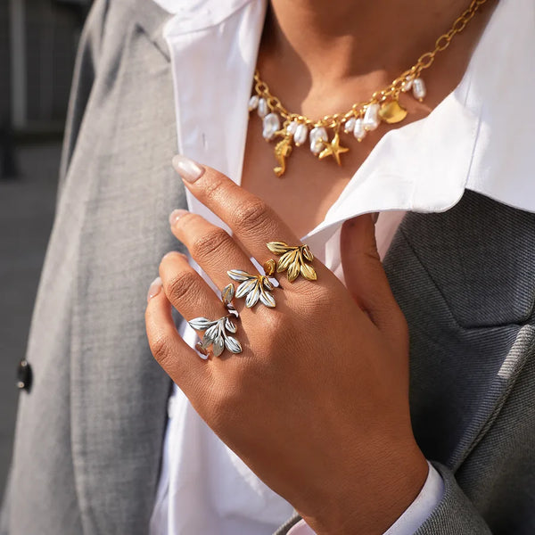 Vintage Leaf Ring | Stainless Steel