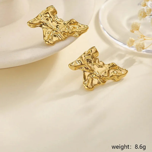 Vintage Gold-Plated Drop Earrings | Stainless Steel