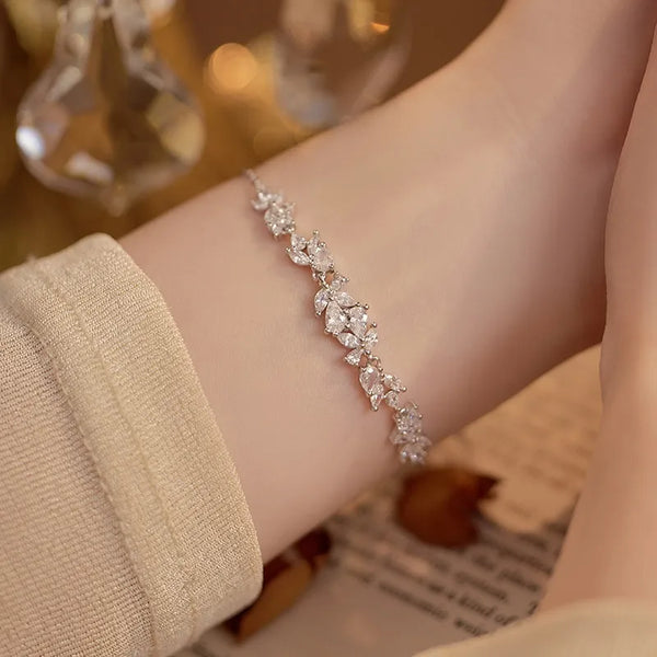 Purple Floral Bracelet | 925 Sterling Silver