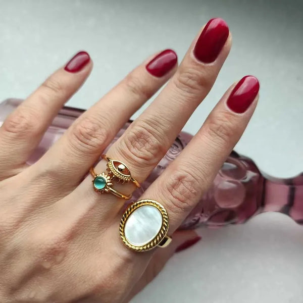 Open Band Cat's Eye Ring | Copper