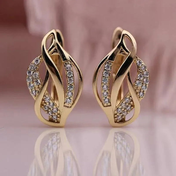 Twisted Zircon Earrings | Copper