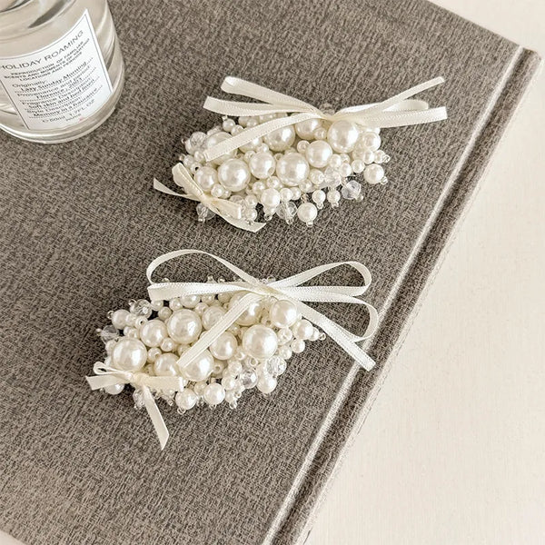 White Artificial Pearl Hair Clip | Alloy