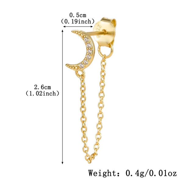 Chain Celestial Earrings | 925 Sterling Silver
