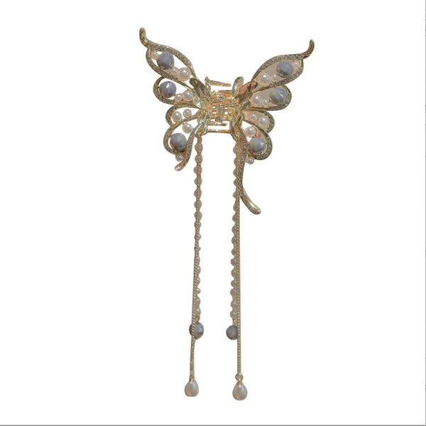Rhinestone Artificial Pearl Hair Claw | Alloy