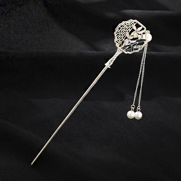Tassel Leaf Hairpin Headband | Pearl