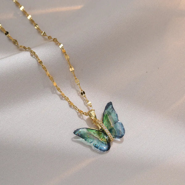 Sweet Butterfly Pendant Necklace | Titanium Steel