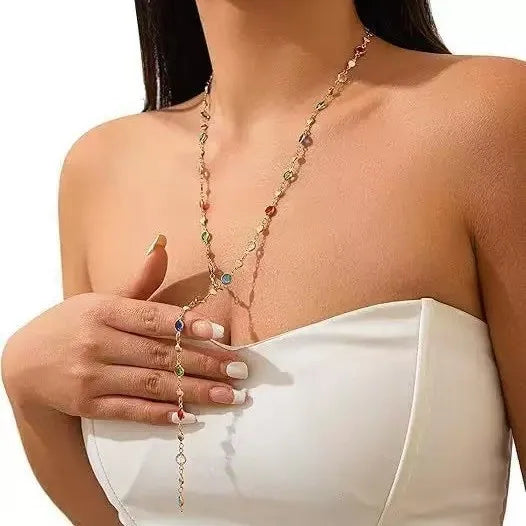 Long Floral Necklace | Stainless Steel