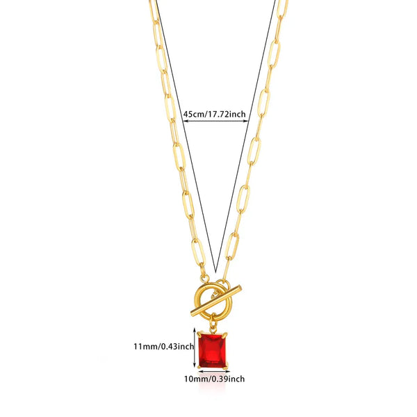 Shiny Zircon Necklace | Stainless Steel