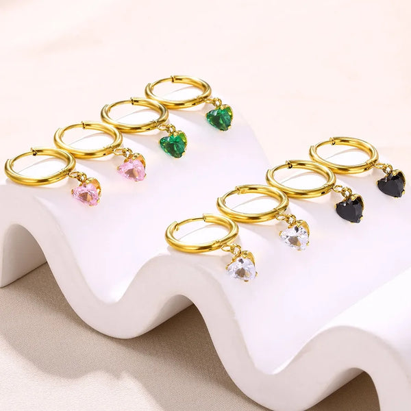 Zircon Floral Earrings | Stainless Steel