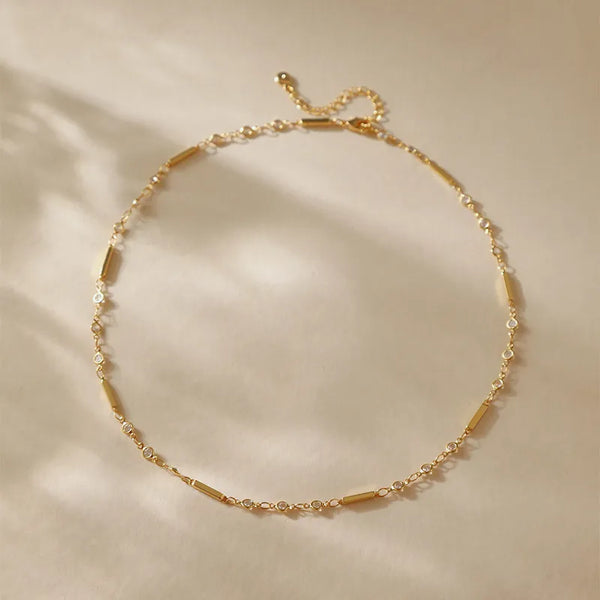 Minimalist Zircon Necklace | Copper