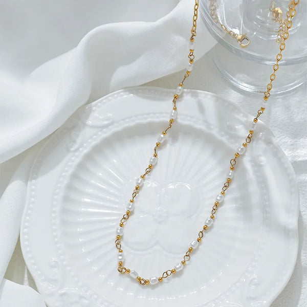 Vacuum Pearl Necklace | Stainless Steel