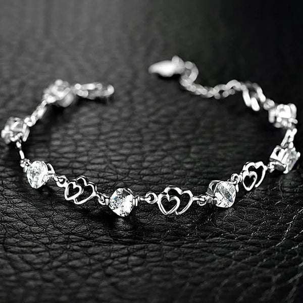 Purple Heart Bracelet | 925 Sterling Silver