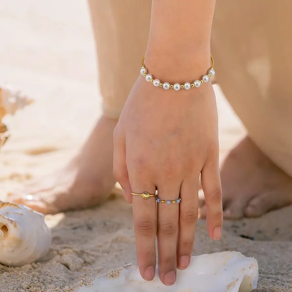 Gold-Plated Pearl Bracelet | 925 Sterling Silver