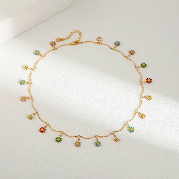Gold-Plated Floral Necklace | Copper