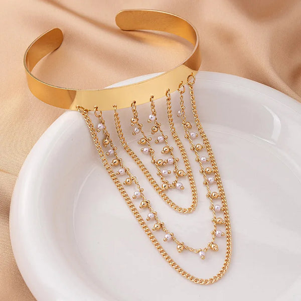 Pearl Bangle Bracelet | Alloy