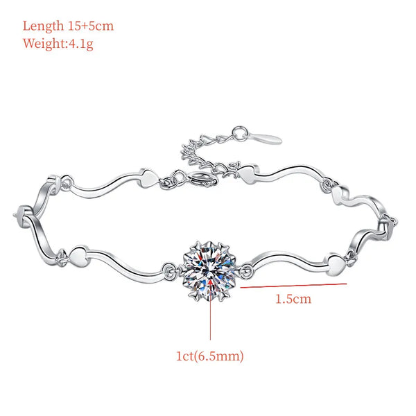 Sterling Moissanite Bracelet | 925 Sterling Silver