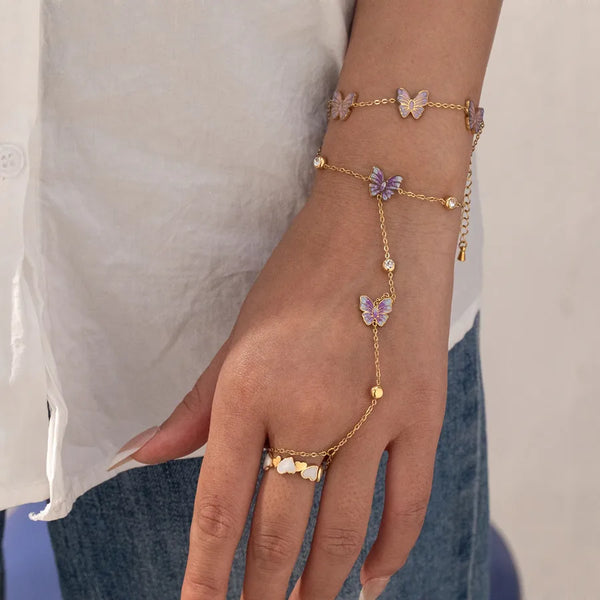 Enamel Butterfly Bracelet | Stainless Steel