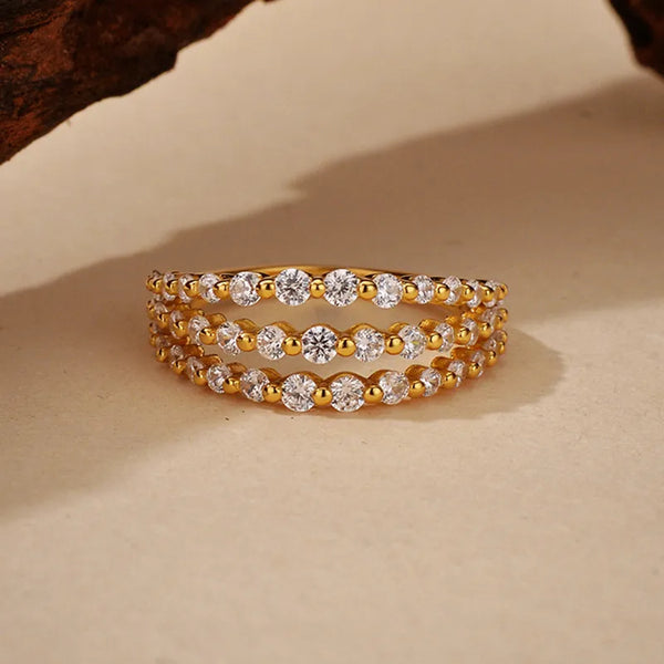 Inlay Zircon Ring | 925 Sterling Silver