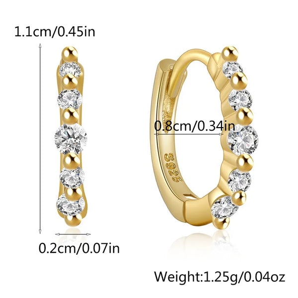 White Zircon Hoop Earrings | 925 Sterling Silver