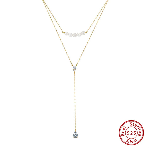 White Freshwater Pearl Necklace | 925 Sterling Silver
