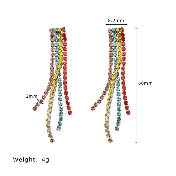 Glam Rhinestone Drop Earrings | Stainless Steel