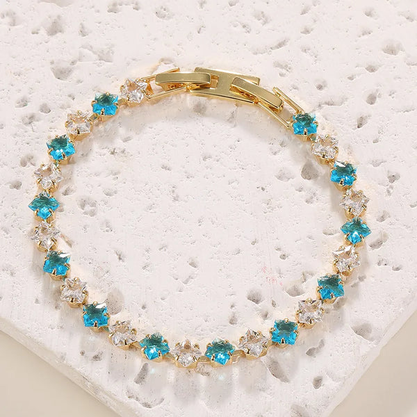 Box Chain Zircon Bracelet | Copper
