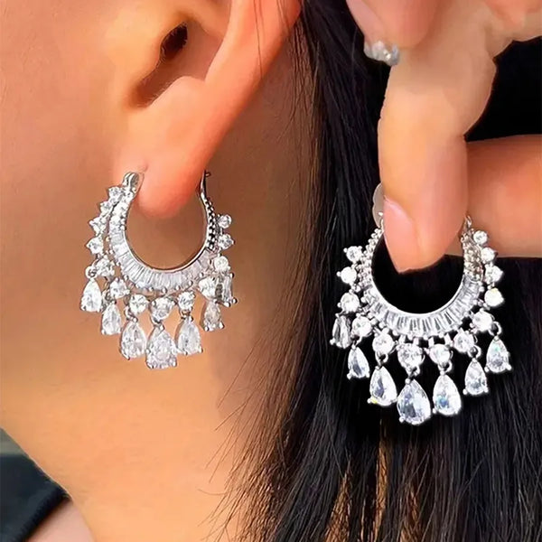 Bridal Zircon Earrings | Copper