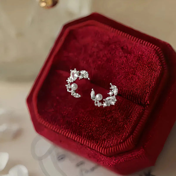 Geometric Celestial Stud Earrings | Sterling Silver