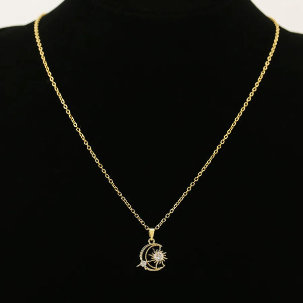 Electroplated Celestial Pendant Necklace | Copper