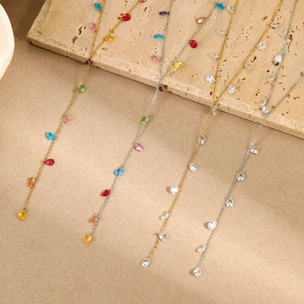 Chain Zircon Necklace | Stainless Steel