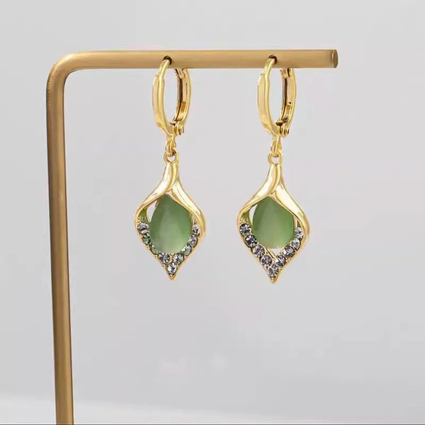 Cat's Eye Drop Earrings | Copper