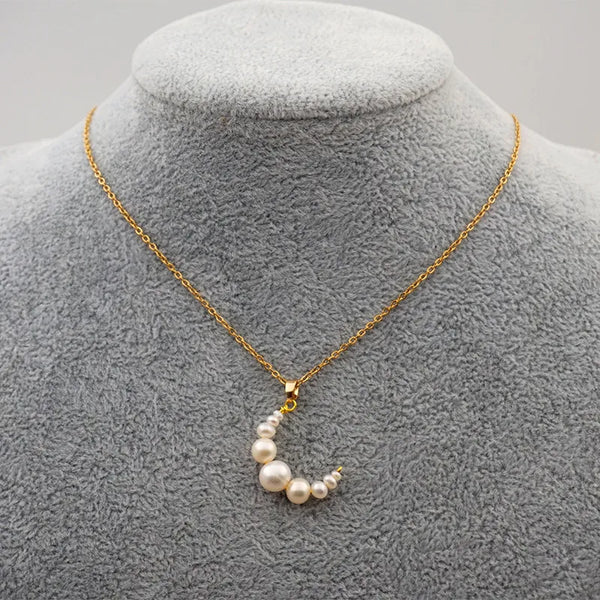 Geometric Freshwater Pearl Pendant Necklace | Freshwater Pearl