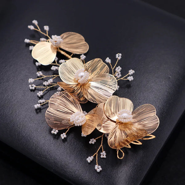 Gold Floral Headband | Alloy