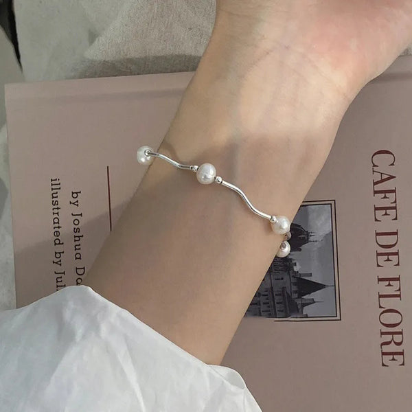 Vintage Freshwater Pearl Bracelet | 925 Sterling Silver