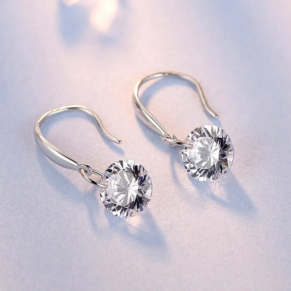 Diamond Zircon Stud Earrings | 925 Sterling Silver