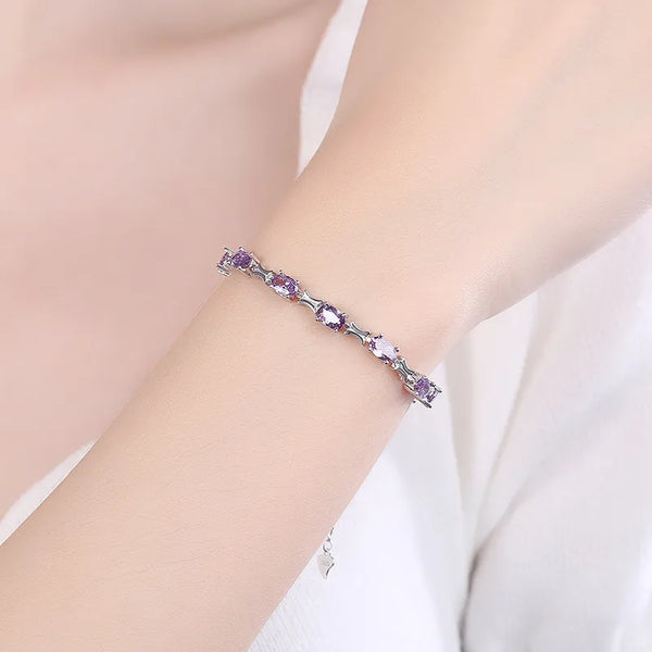 Purple Zircon Bracelet | 925 Sterling Silver