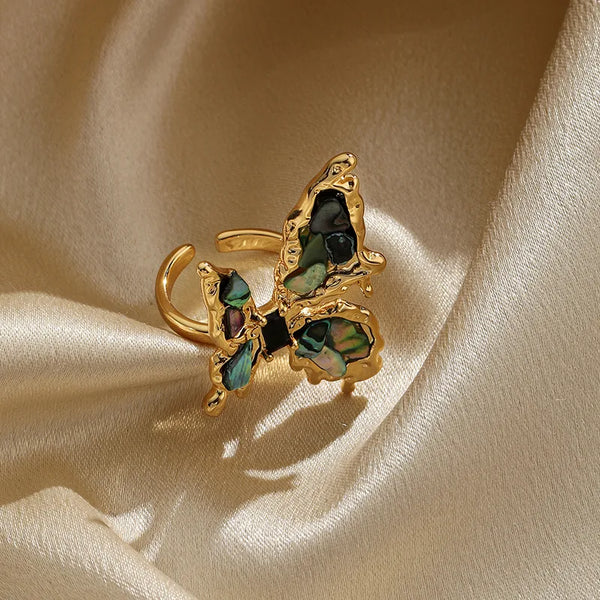 Shell Butterfly Ring | Copper
