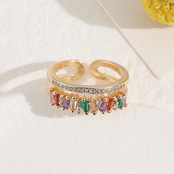 Double Zircon Ring | Copper