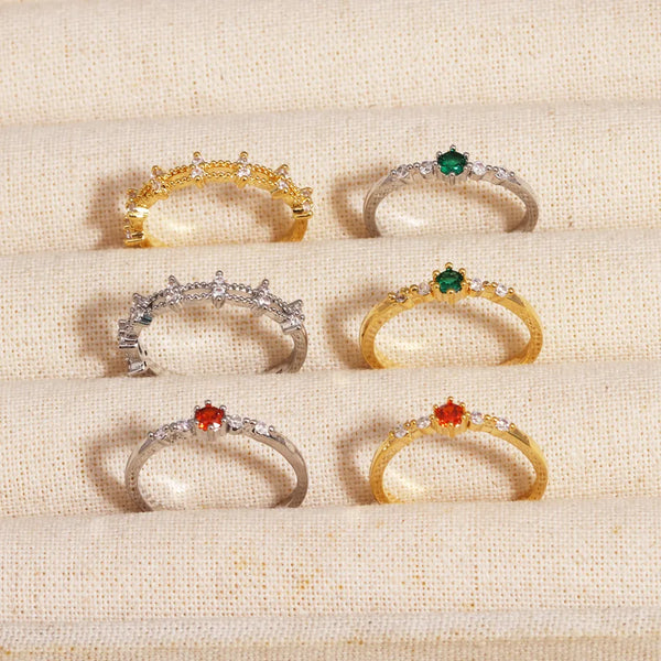 White Zircon Ring | Copper