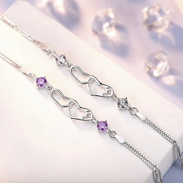 Layer Heart Bracelet | 925 Sterling Silver