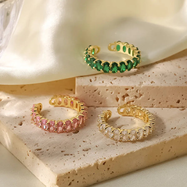 Oval Zircon Ring | Stainless Steel